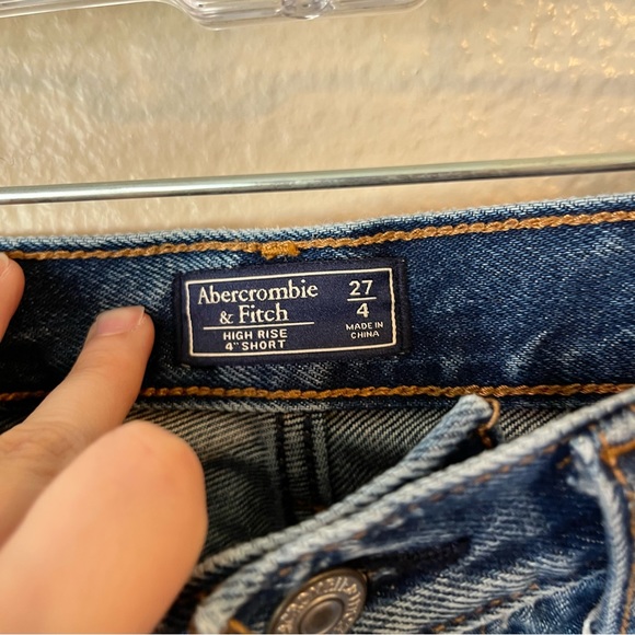 Abercrombie & Fitch High Waist Jean Cut Off Shorts size 4 Cotton - Picture 2 of 3